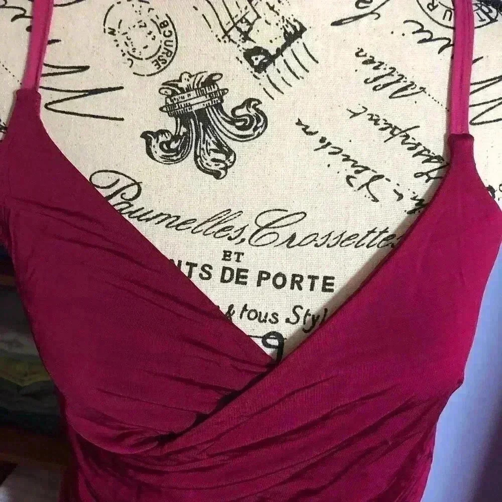 Velvet Ario Pink & Red Tank Dress P NEW - Picture 5 of 6